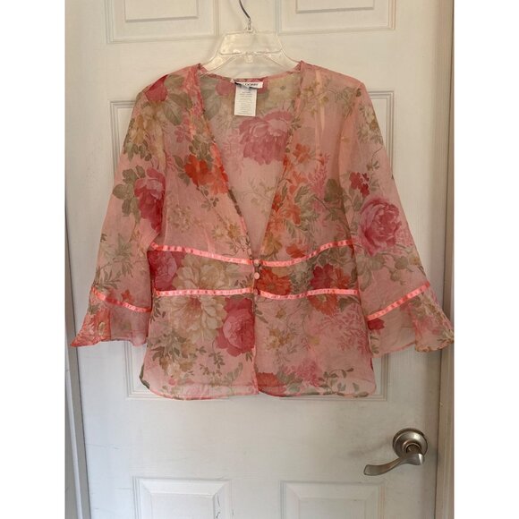 Vintage 90's Miss Dorby Pink Floral Sleeveless Maxi Dress And Jacket Size 12 - Picture 10 of 13